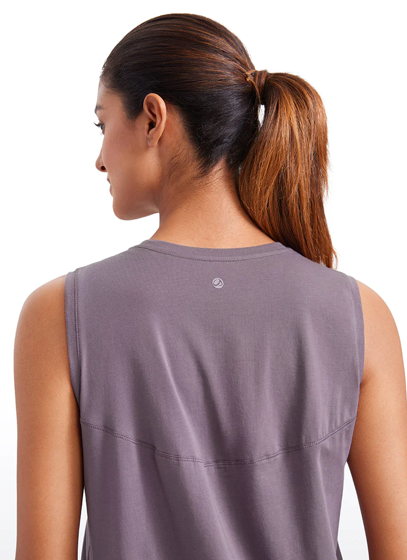 Pima Cotton Hip Length High Neck Tank - Image 20