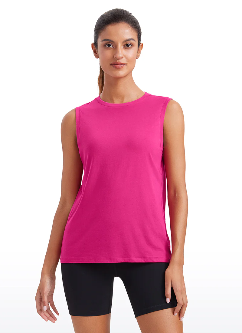 Pima Cotton Hip Length High Neck Tank - Image 21