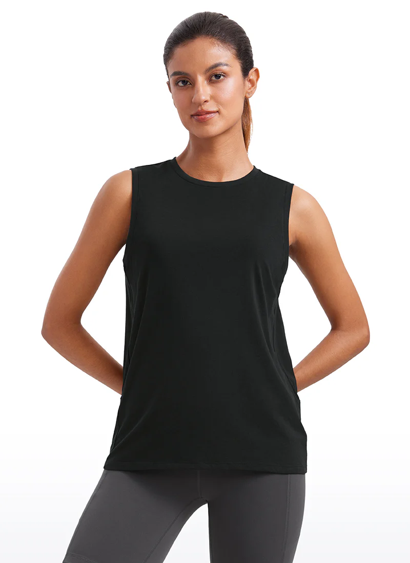 Pima Cotton Hip Length High Neck Tank - Image 5