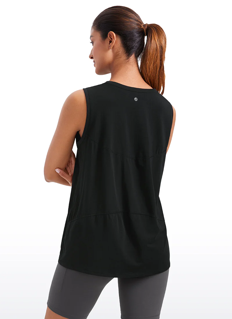 Pima Cotton Hip Length High Neck Tank - Image 6