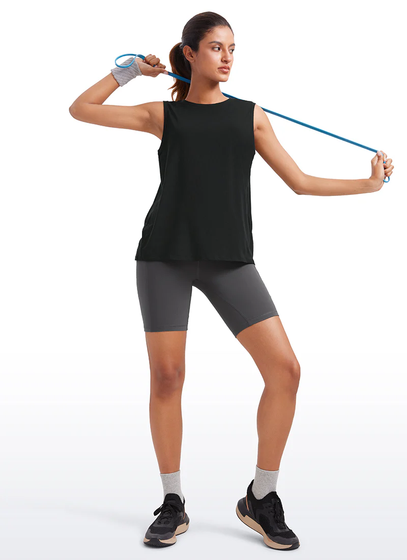 Pima Cotton Hip Length High Neck Tank - Image 7