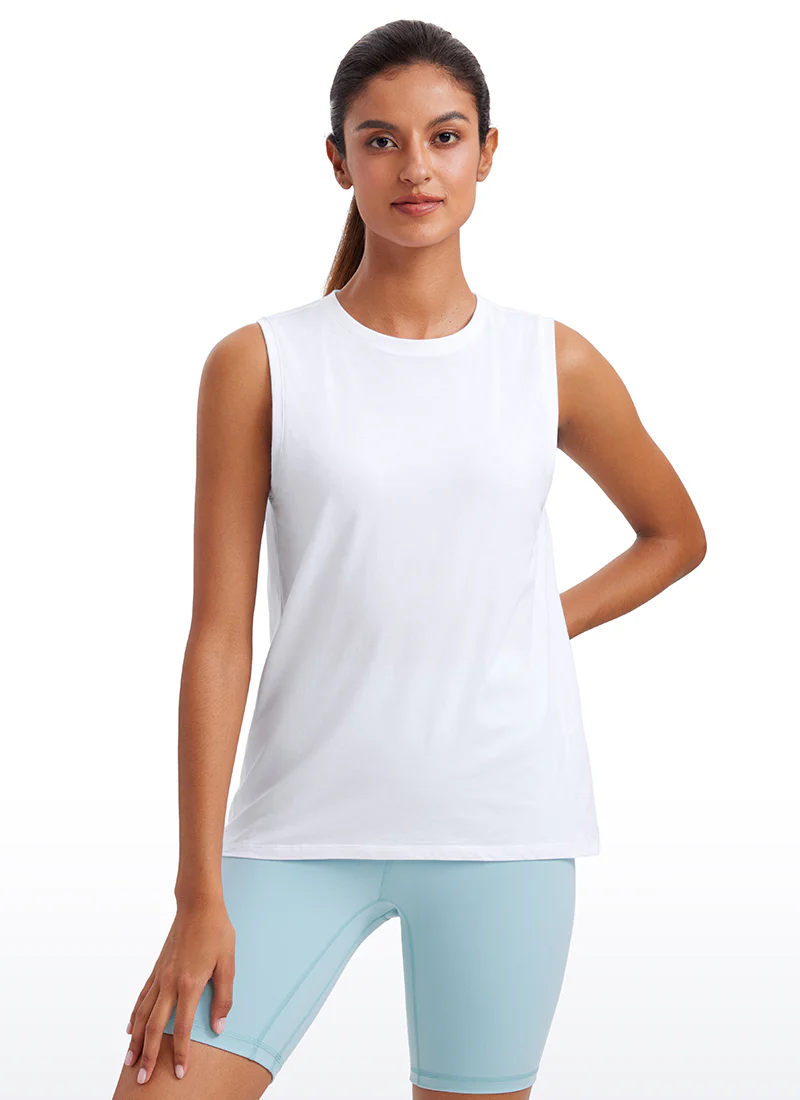 Pima Cotton Hip Length High Neck Tank - Image 9