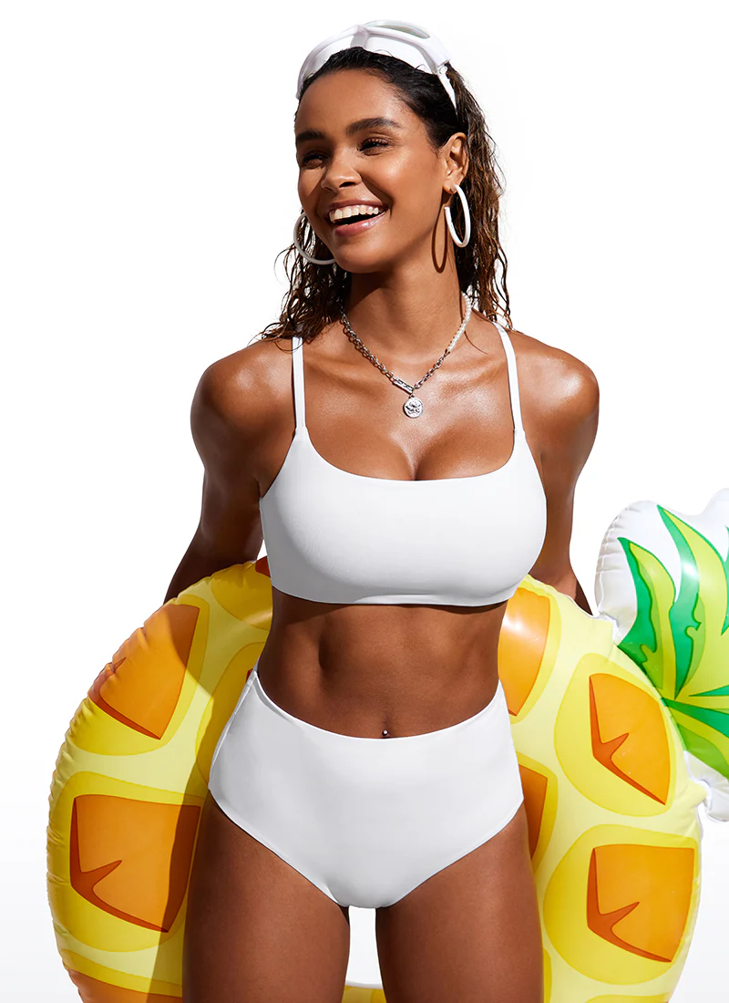 Scoop Neck Adjustable Strap D-DD Bikini Top - Image 16