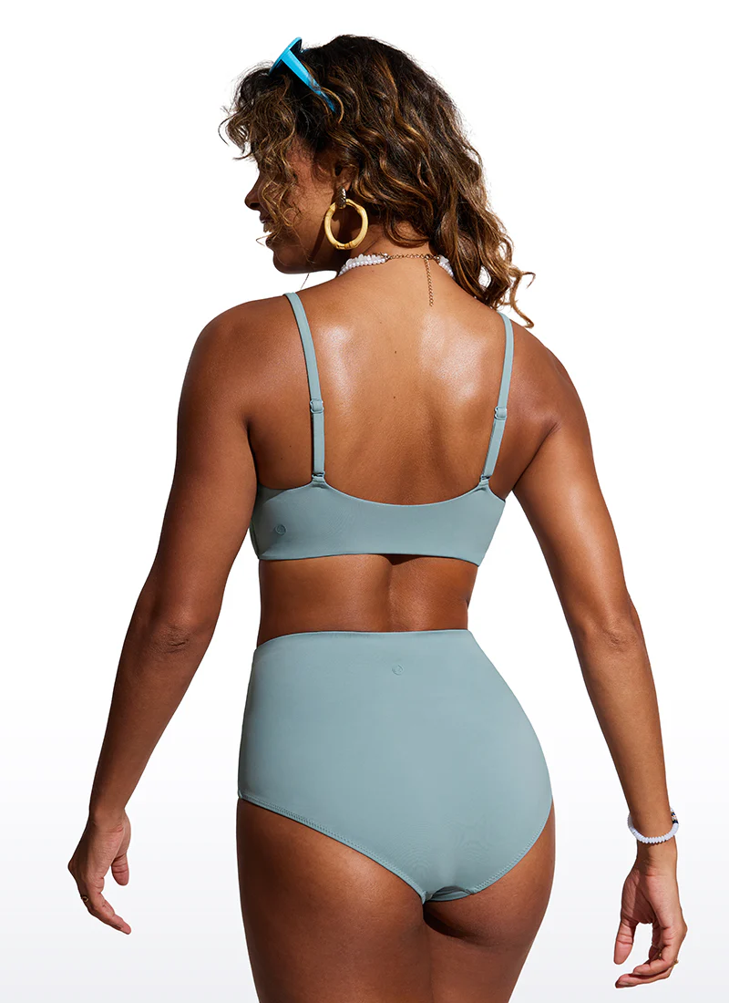 Scoop Neck Adjustable Strap D-DD Bikini Top - Image 20