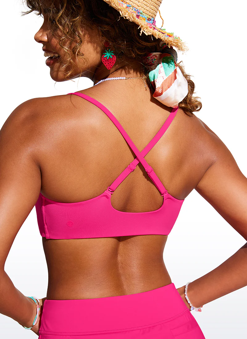 Scoop Neck Adjustable Strap D-DD Bikini Top - Image 25