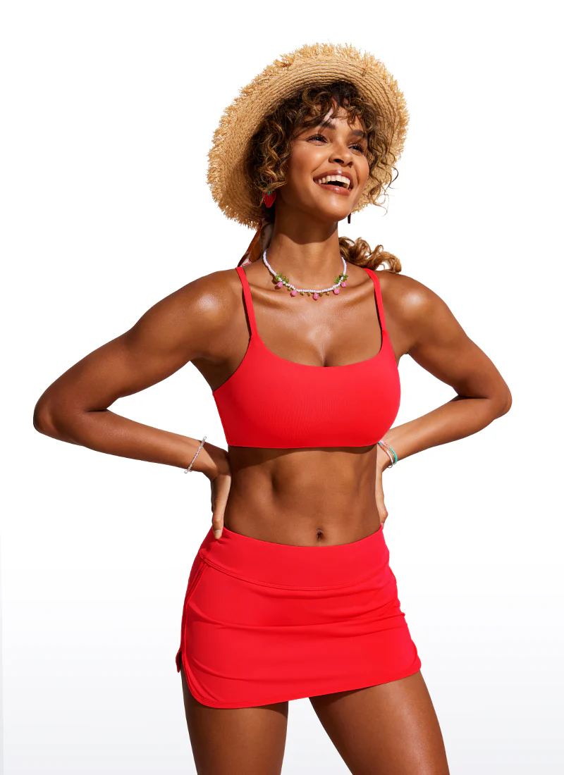 Scoop Neck Adjustable Strap D-DD Bikini Top - Image 26