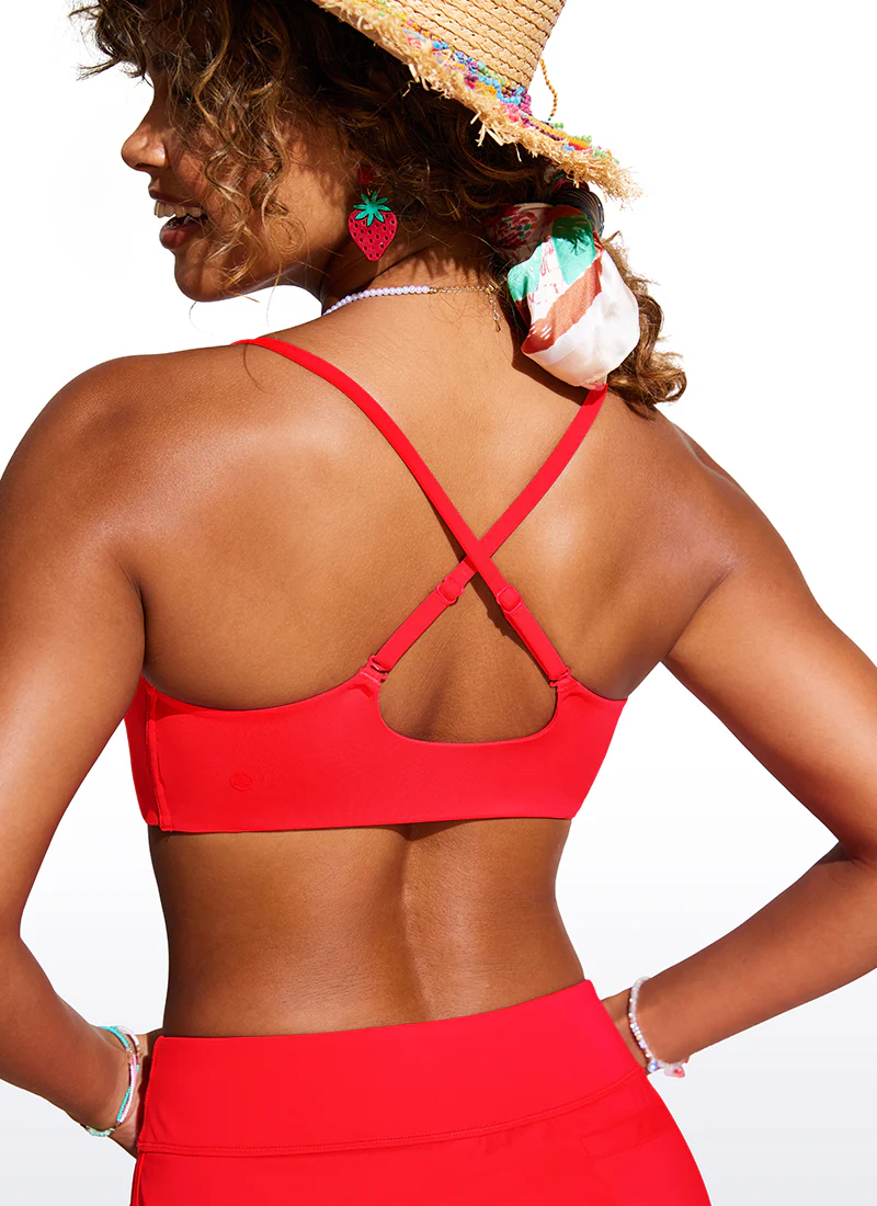 Scoop Neck Adjustable Strap D-DD Bikini Top - Image 28