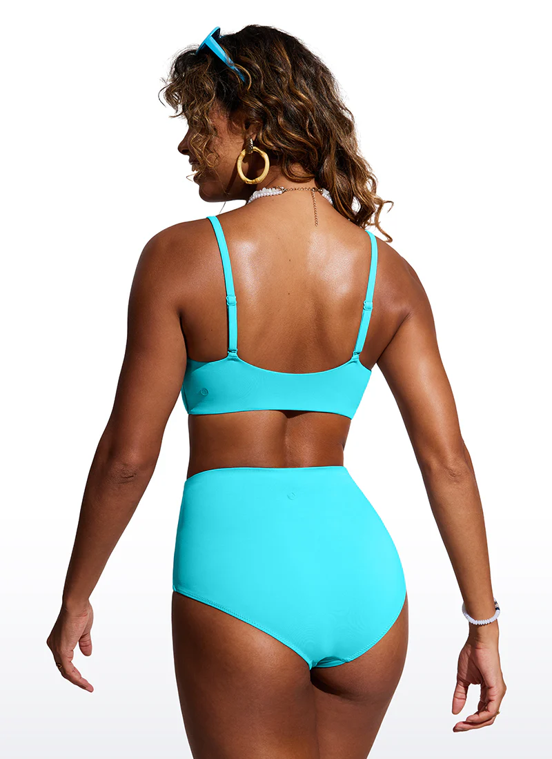 Scoop Neck Adjustable Strap D-DD Bikini Top - Image 6