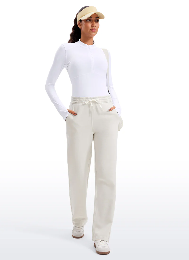 Brushed Half Zip Cropped Long Sleeve - Image 20
