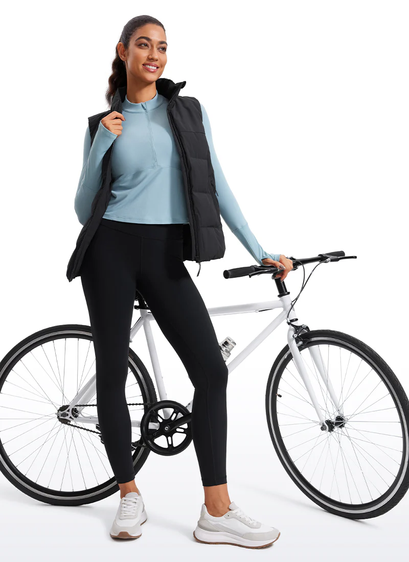 Brushed Half Zip Cropped Long Sleeve - Image 3