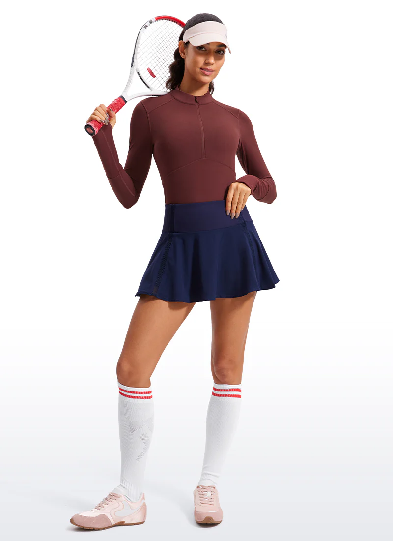 Brushed Half Zip Cropped Long Sleeve - Image 8