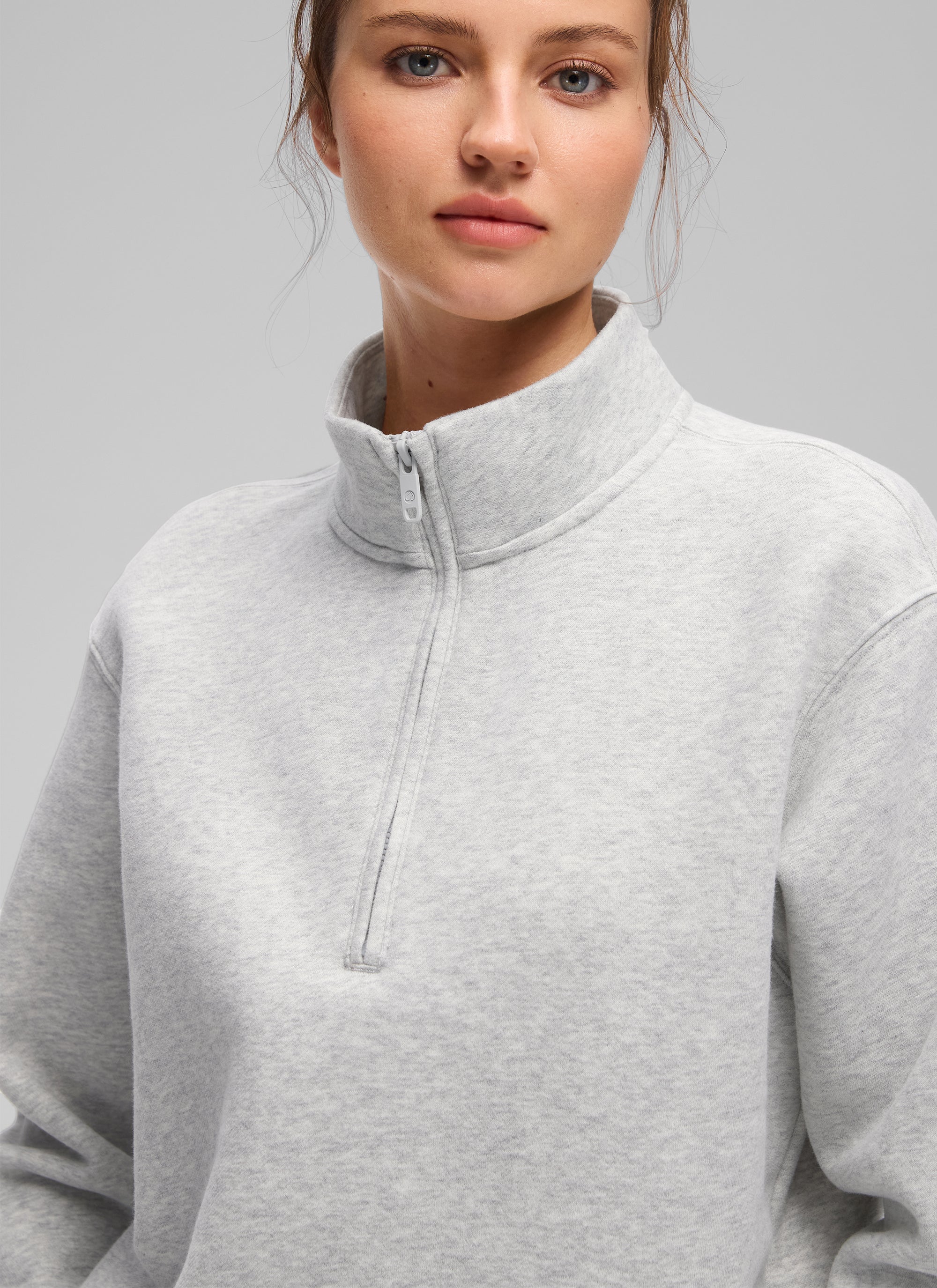 Fleece Lined Half Zip Funnel neck Sweatshirt - Image 10