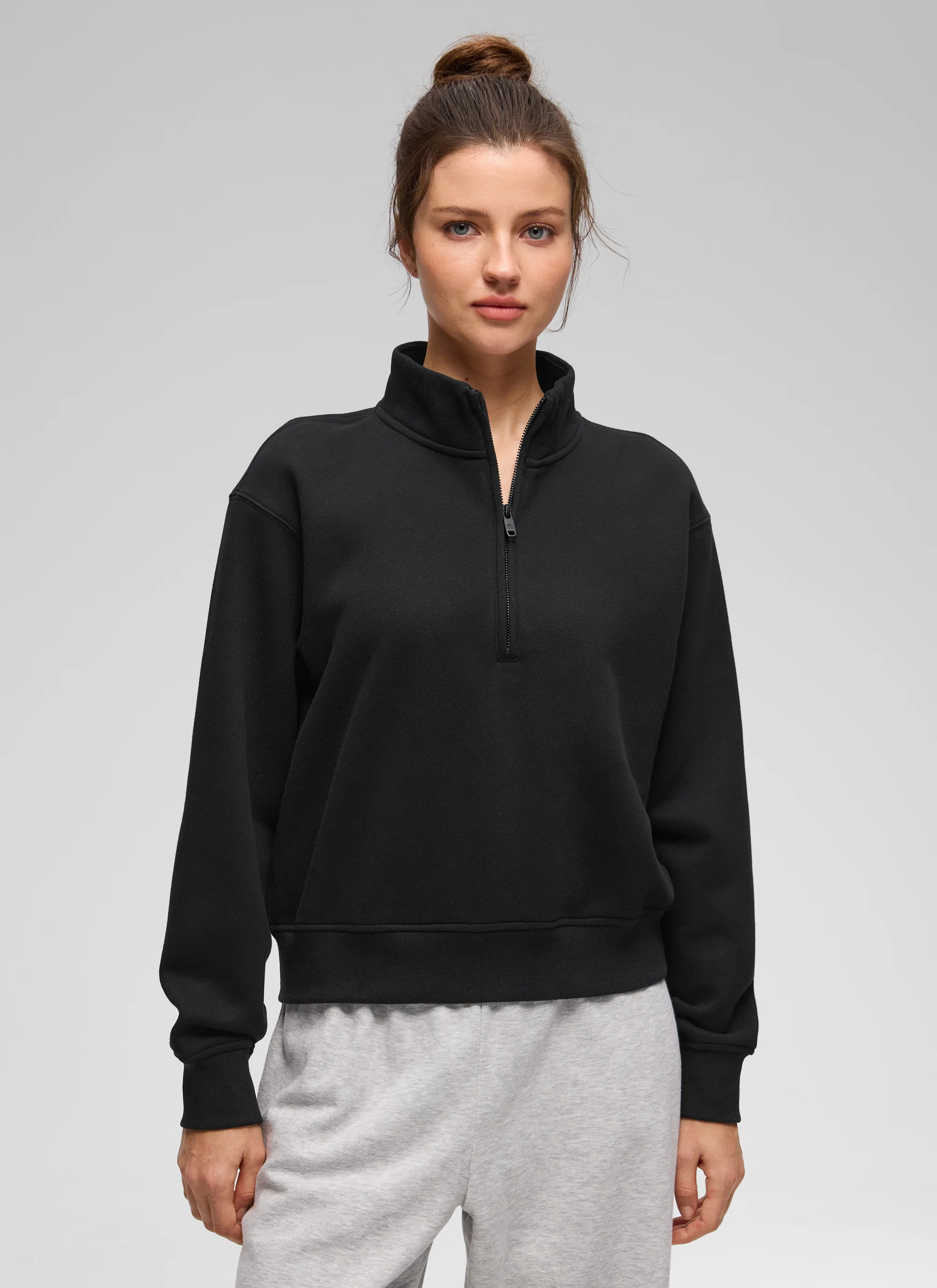 Fleece Lined Half Zip Funnel neck Sweatshirt - Image 13