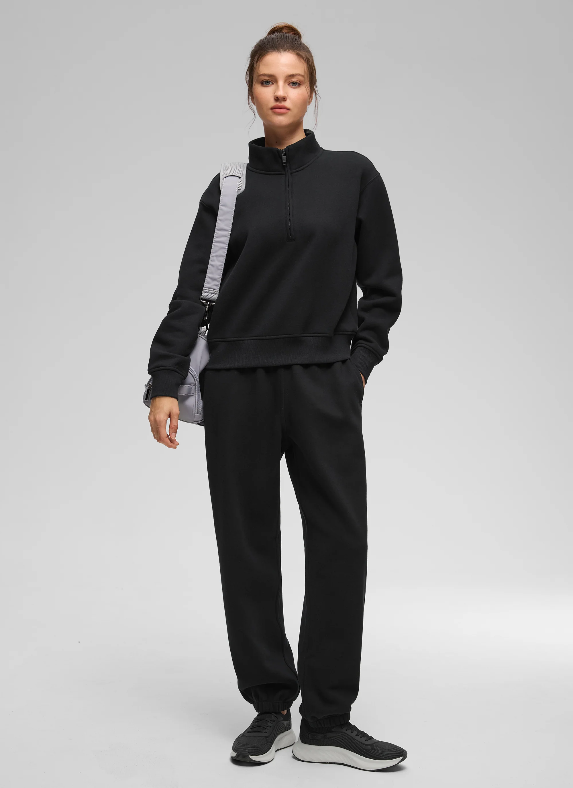 Fleece Lined Half Zip Funnel neck Sweatshirt - Image 15