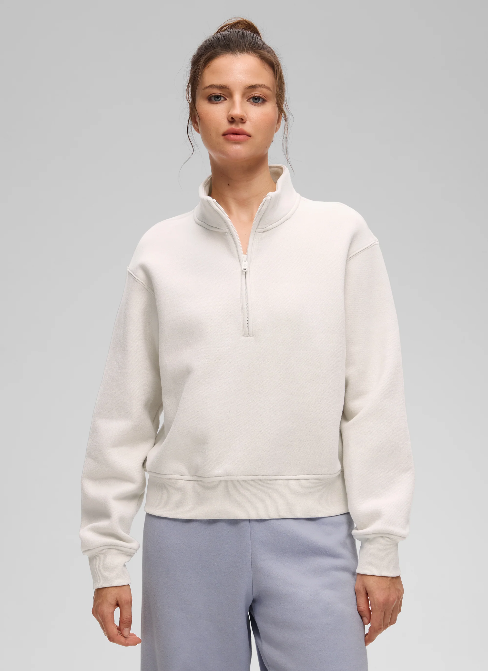Fleece Lined Half Zip Funnel neck Sweatshirt - Image 19