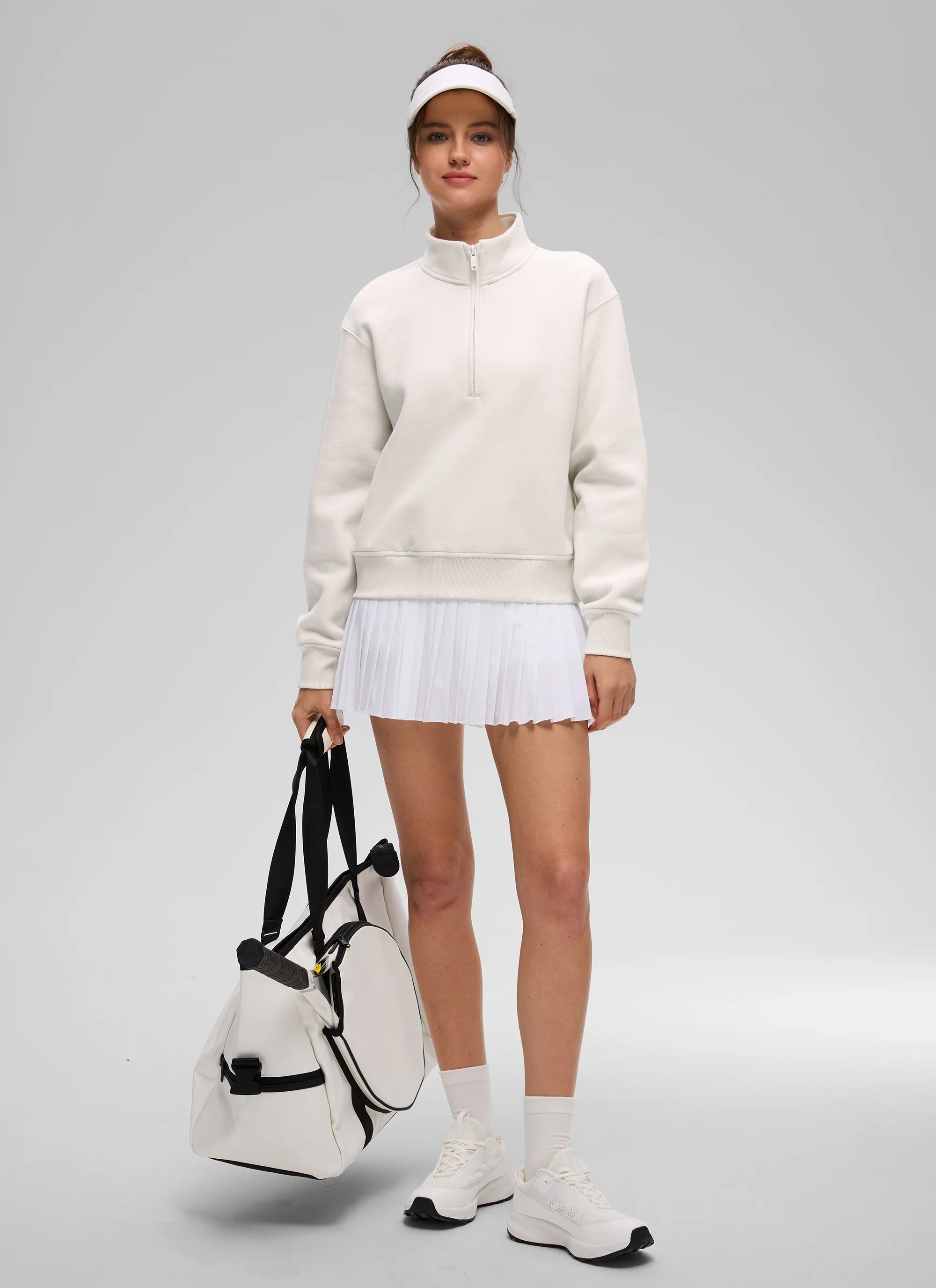 Fleece Lined Half Zip Funnel neck Sweatshirt - Image 21