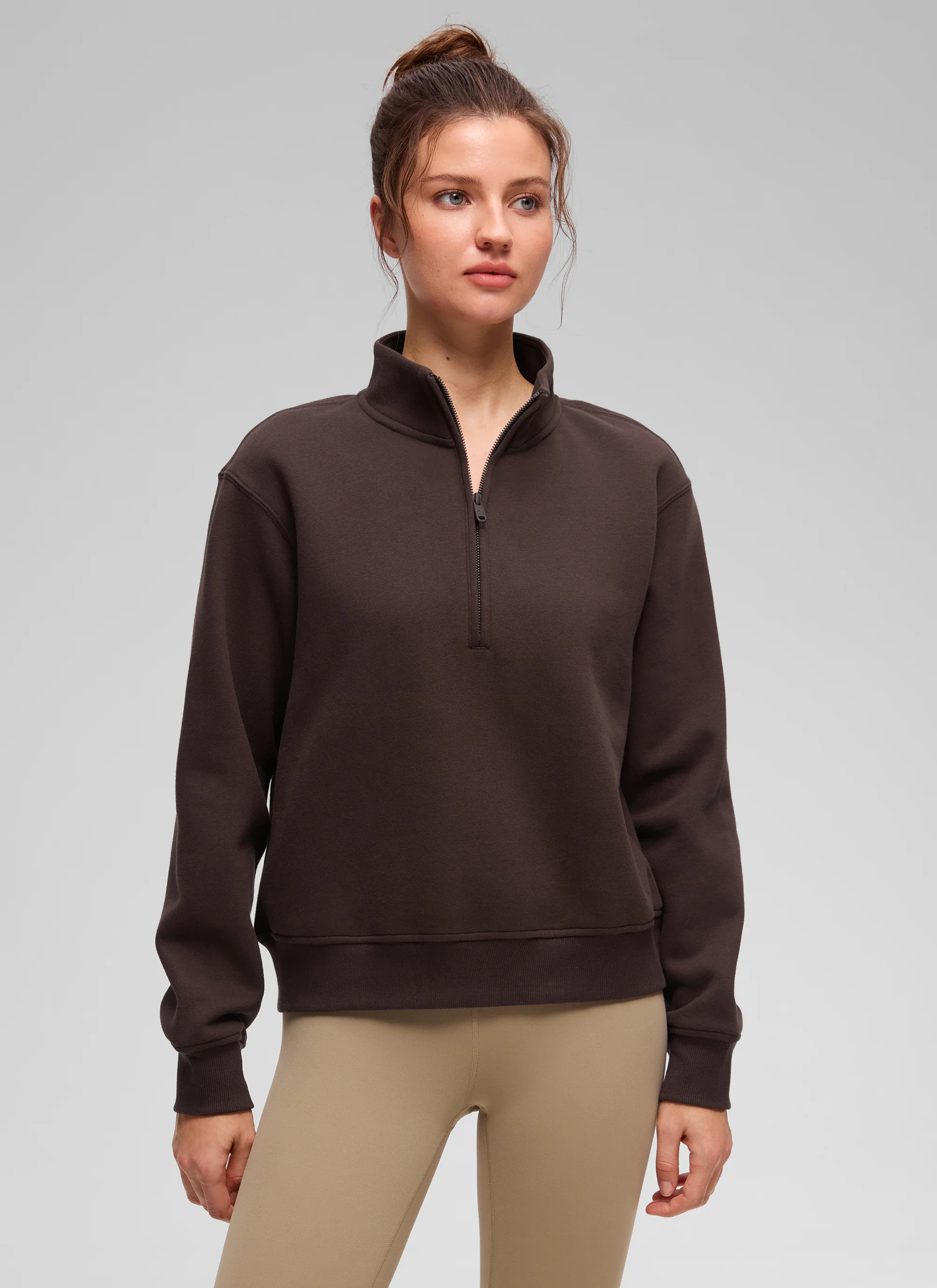 Fleece Lined Half Zip Funnel neck Sweatshirt - Image 25