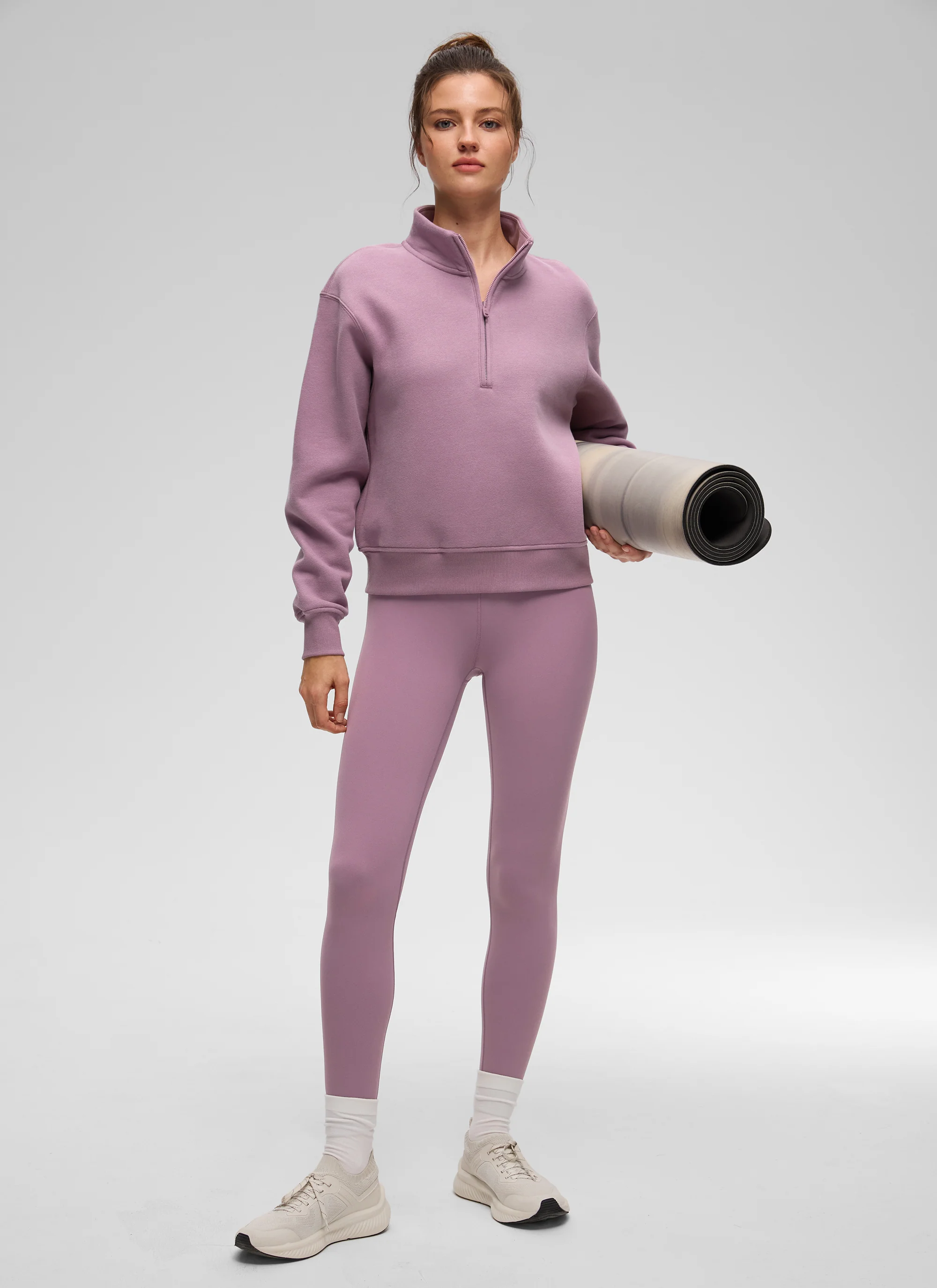 Fleece Lined Half Zip Funnel neck Sweatshirt - Image 33