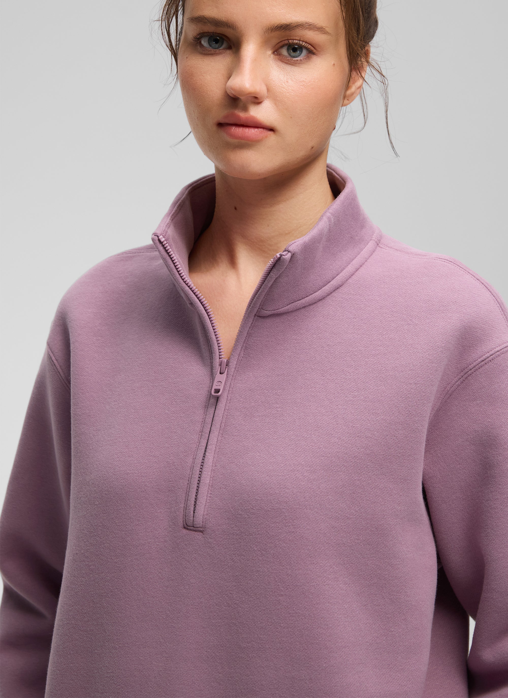 Fleece Lined Half Zip Funnel neck Sweatshirt - Image 34