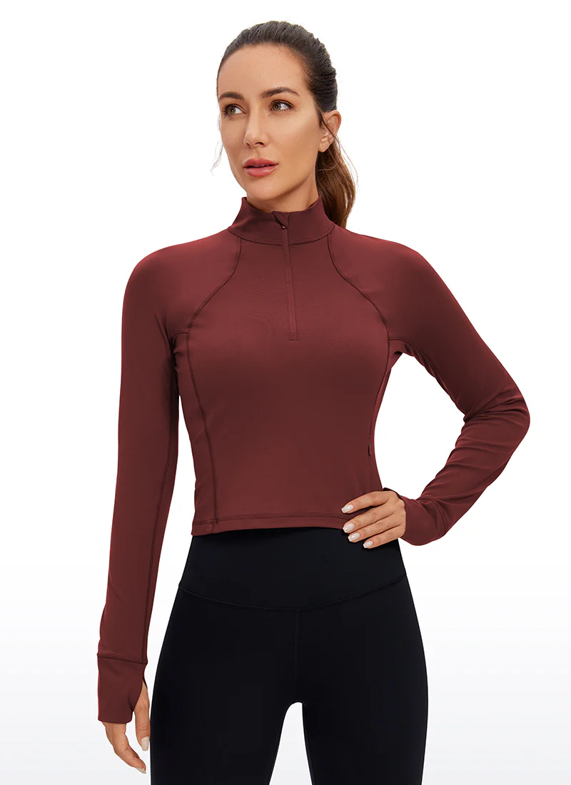 Butterluxe Half Zip Cropped Long Sleeve - Image 17
