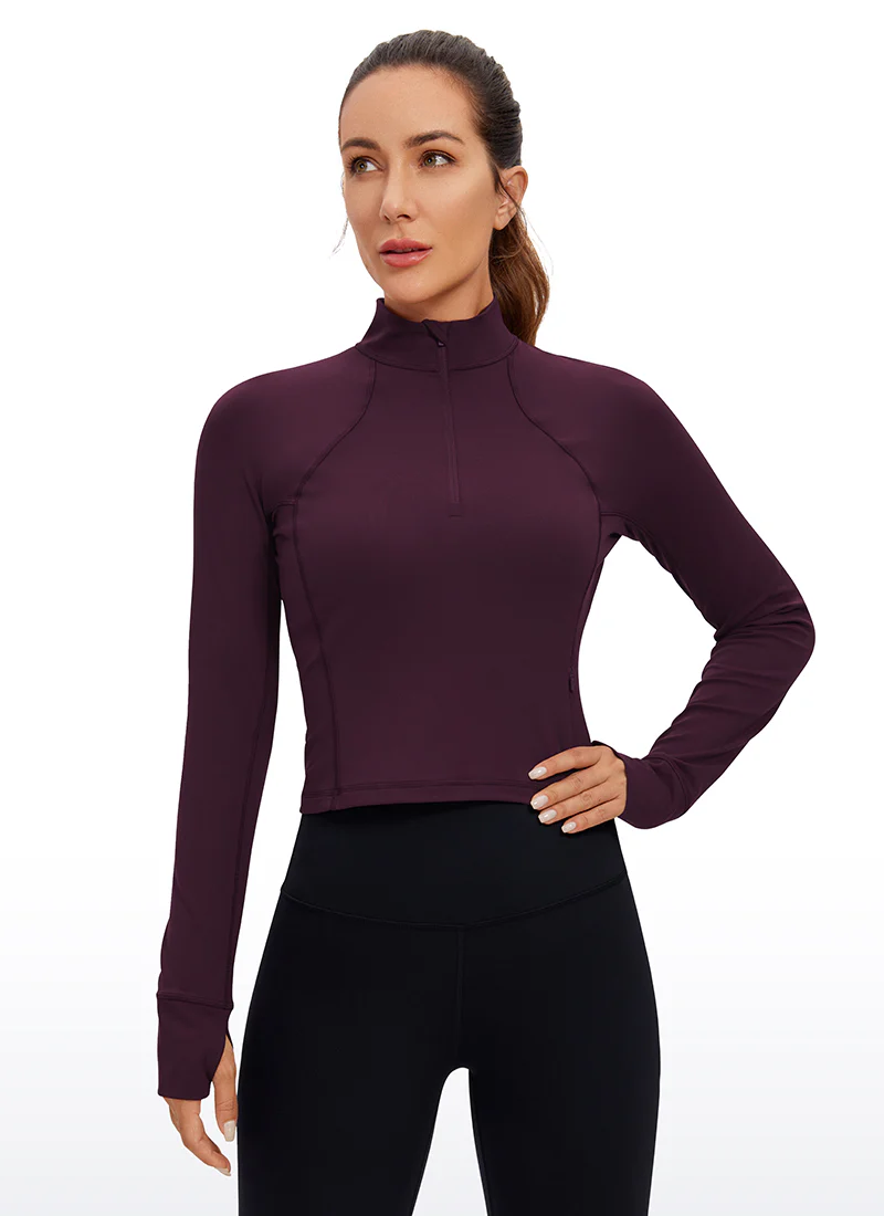 Butterluxe Half Zip Cropped Long Sleeve - Image 20