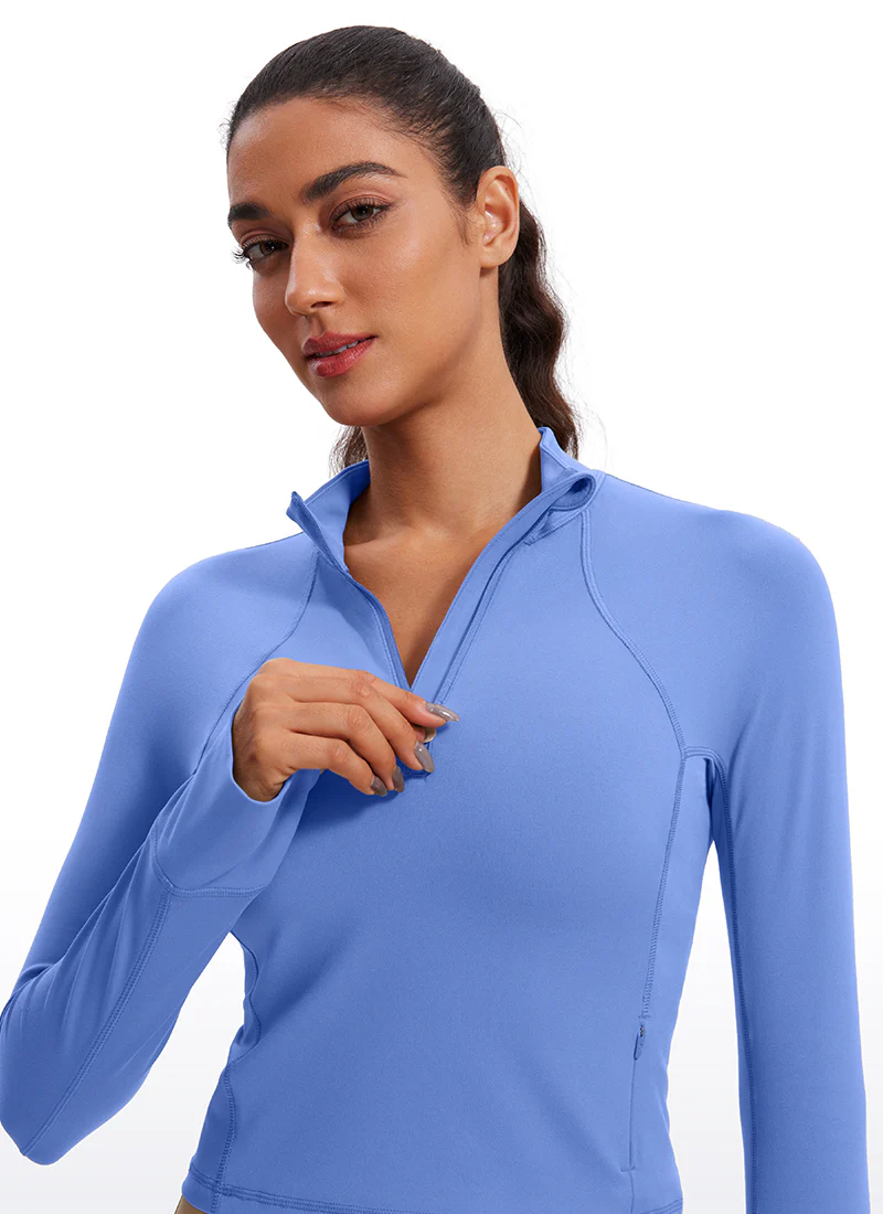 Butterluxe Half Zip Cropped Long Sleeve - Image 40