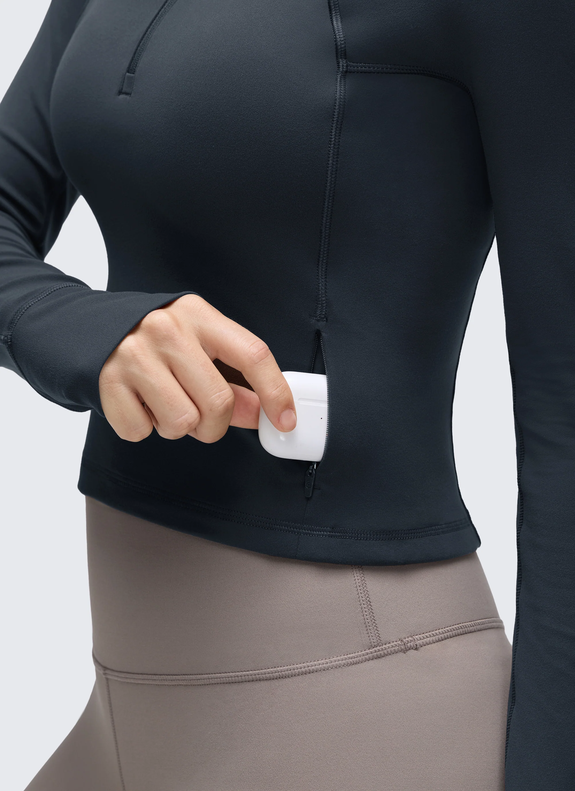 Butterluxe Half Zip Cropped Long Sleeve - Image 5