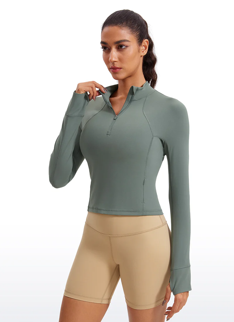 Butterluxe Half Zip Cropped Long Sleeve - Image 7