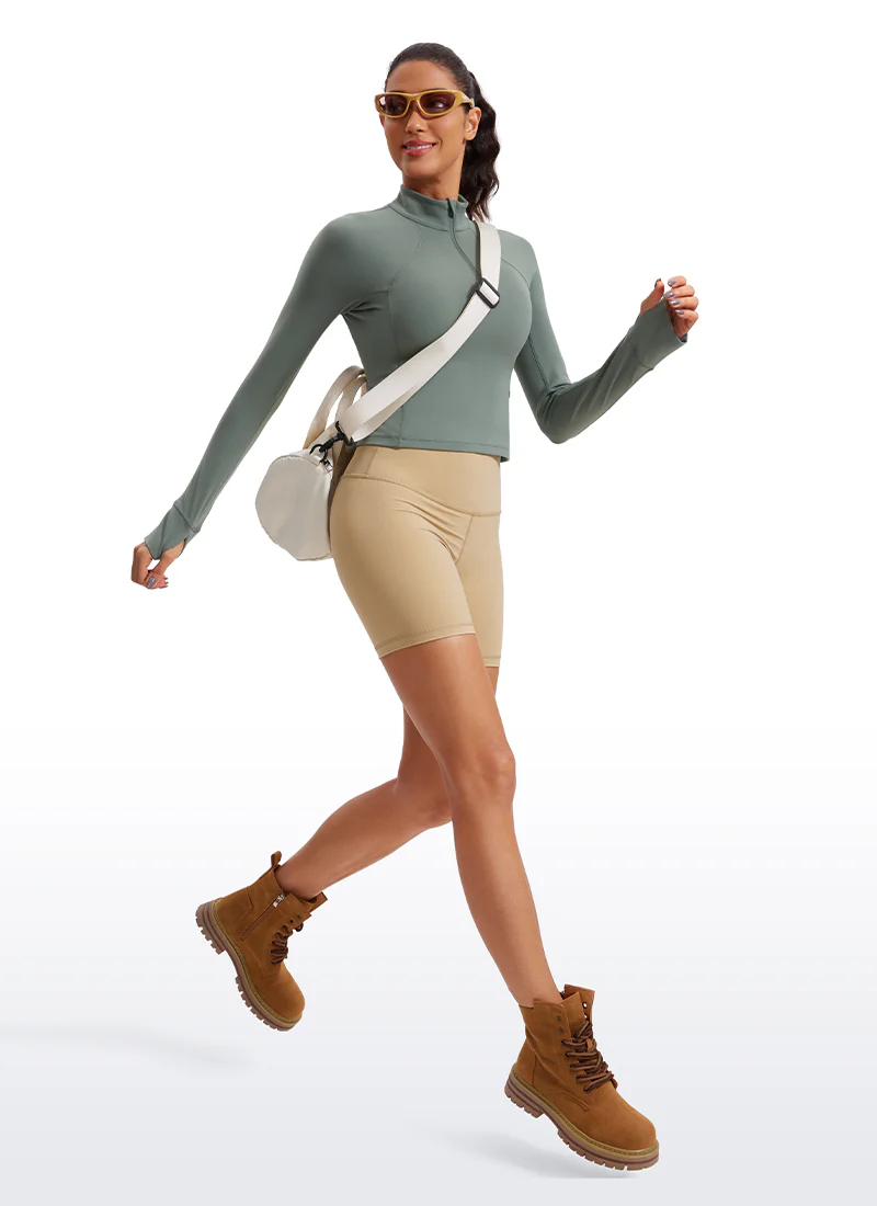 Butterluxe Half Zip Cropped Long Sleeve - Image 9