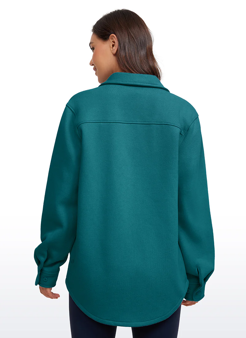 Fleece Lined Oversized Button Down Jacket - Image 18