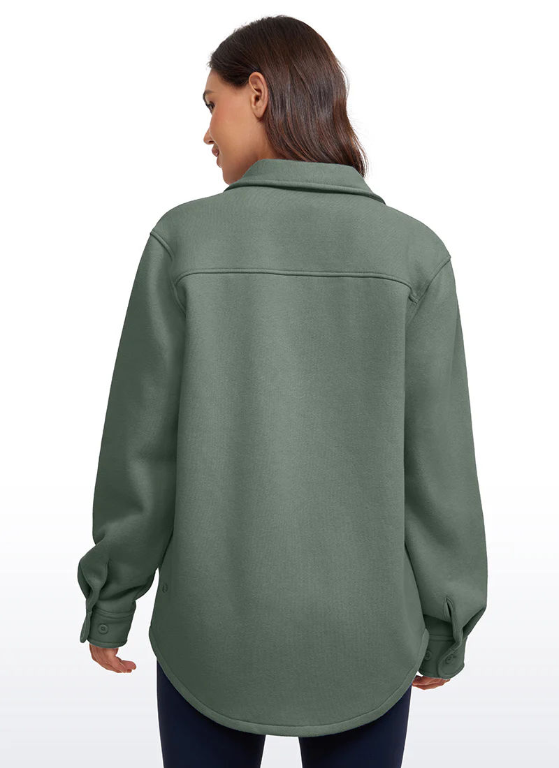 Fleece Lined Oversized Button Down Jacket - Image 22