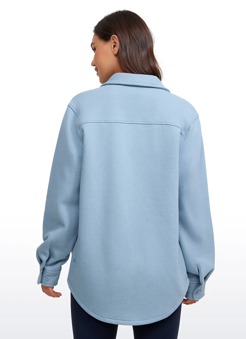 Fleece Lined Oversized Button Down Jacket - Image 26