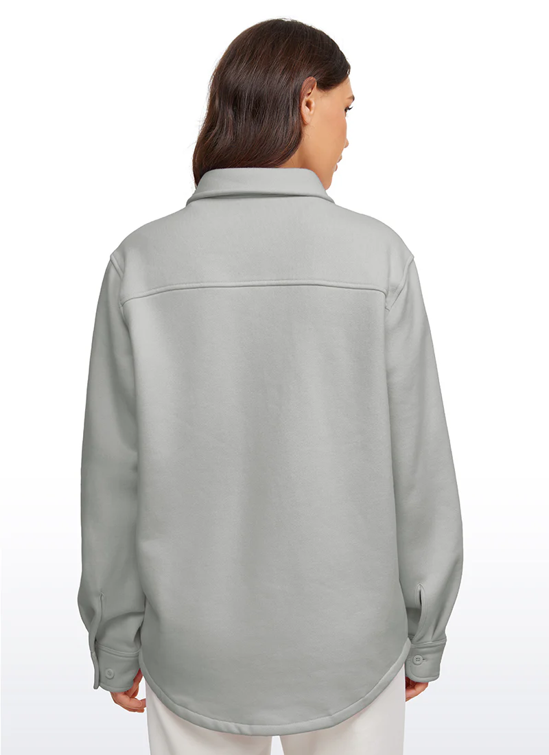 Fleece Lined Oversized Button Down Jacket - Image 30