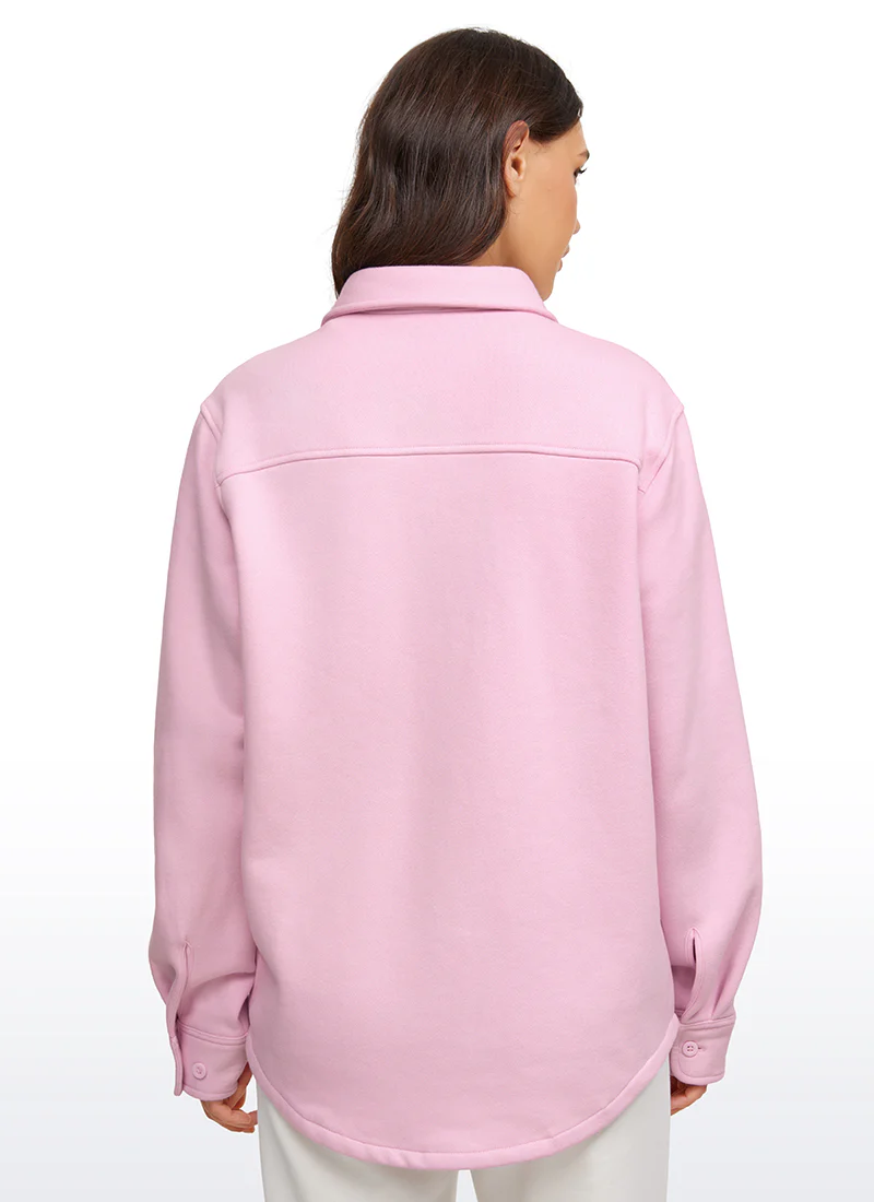 Fleece Lined Oversized Button Down Jacket - Image 33