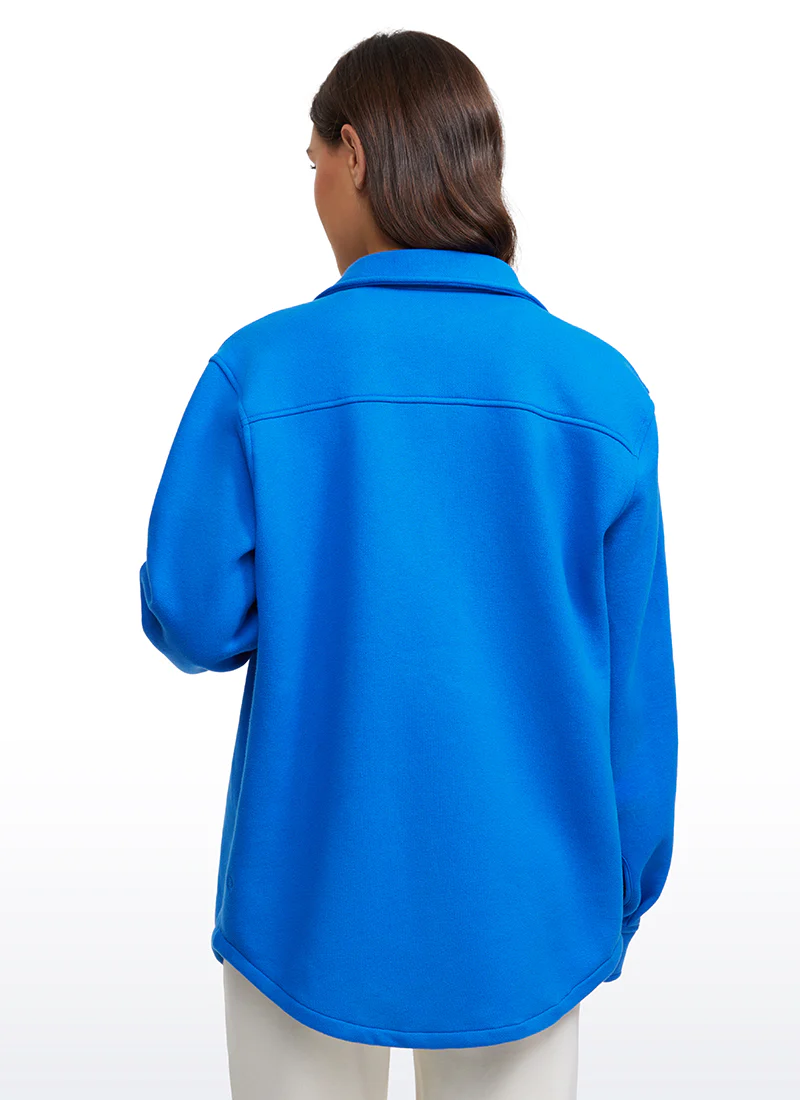 Fleece Lined Oversized Button Down Jacket - Image 7