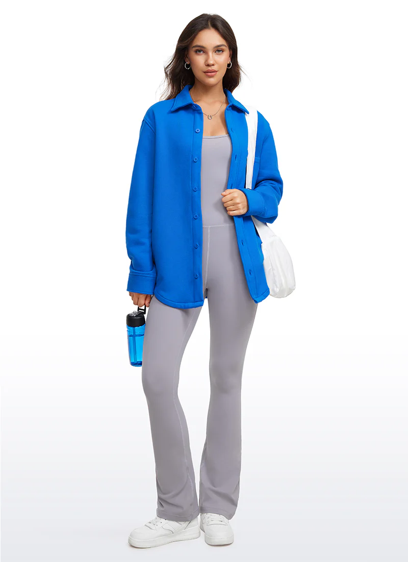 Fleece Lined Oversized Button Down Jacket - Image 8