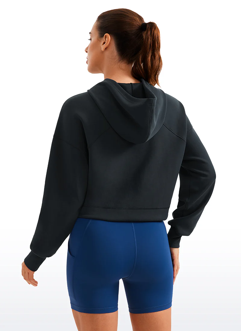 SoftAura Cropped Pullover Hoodie - Image 11